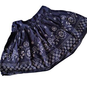 Gap Navy Floral Novelty Print Boho Twirl Skirt 3